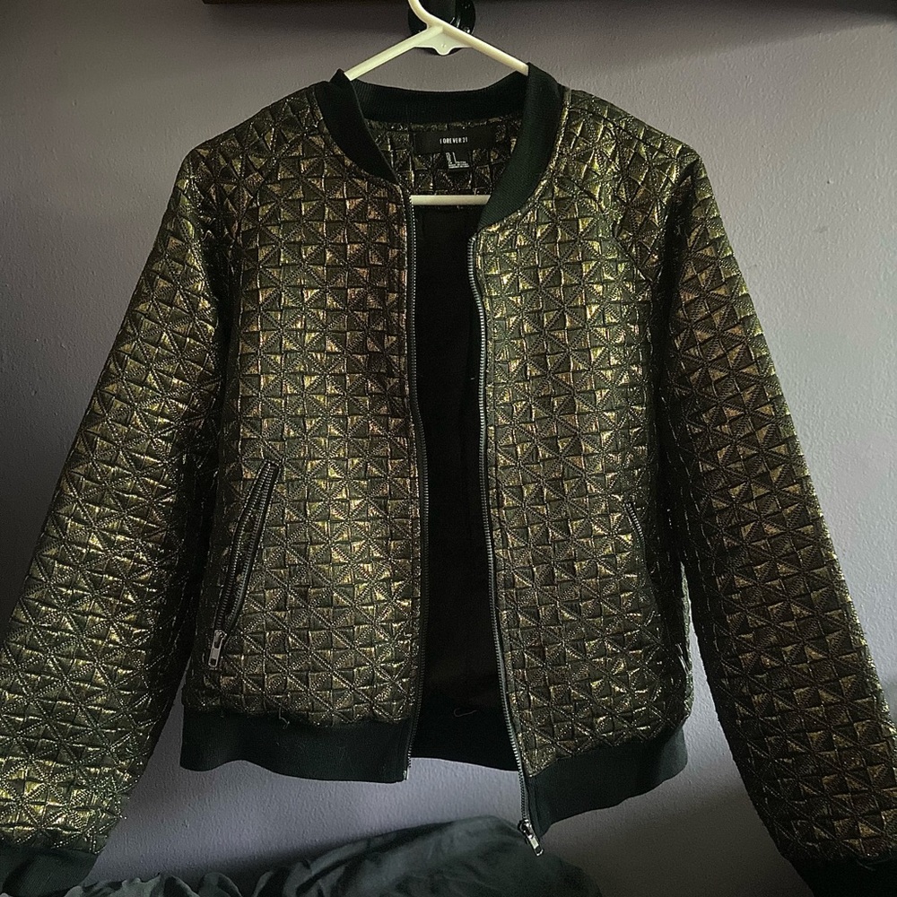 Forever 21 geometric bomber jacket